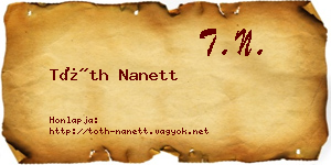 Tóth Nanett névjegykártya
